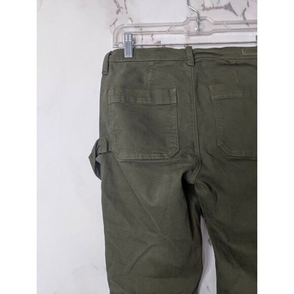 Blank NYC Pants Women 27 Skinny Green Mid Rise Utility Cropped Carpenter - Picture 6 of 8